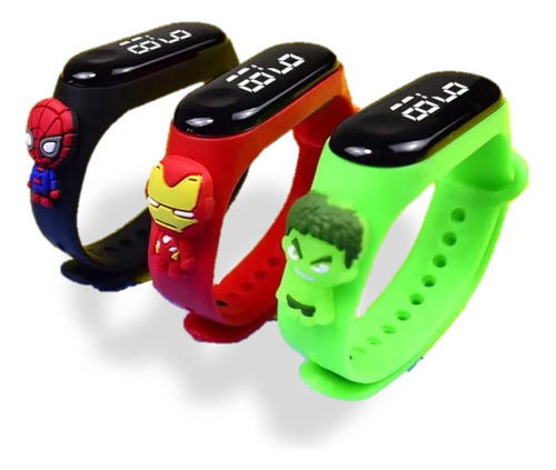 Reloj Digital Infantil Niño Niña Ideal Regalo Super Heroes