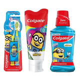 Kit Colgate Minions Esc 6+ 2un +creme 100g +enxag Plax 250ml