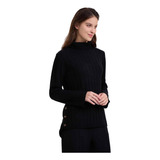 Sweater Mujer Botones Negro Fashion's Park