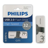 Pendrive 32gb Usb 2.0 Philips Citi Pc Mac Notebook Color Gris Fm32fd130b