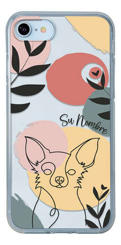 Funda Para iPhone Mujer Perrito Chihuahua Minimal Nombre