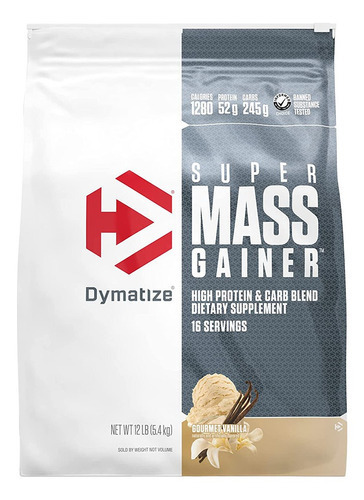 Super Mass Gainer Dymatize Ganador De Masa 12 Lb Gourmet Vanilla