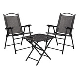 Set De Mesa 2 Sillas Plegable Portatil Exterior Patio Jardin