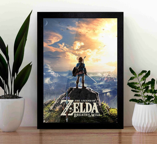 Quadro Zelda Breath Of Wild A3 Poster Com Acrilico Na Frente