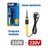 Pirografo Gravador E Soldador Grava Madeira Couro 5 Pc 127v