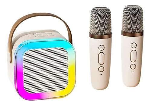 Parlante Bluetooth Karaoke Led Con Dos Microfonos 