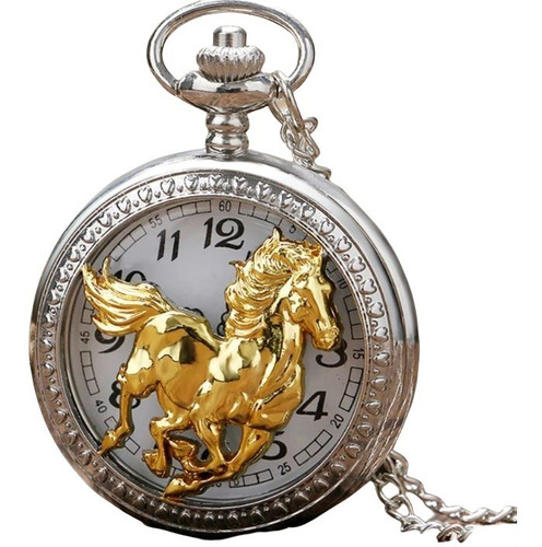 Reloj De Bolsillo Mustang Horse Con Cadena Al40