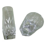 Vaso Trago Largo Cristal Facetado Platinado X 2 U 