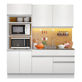 Cocina Compacta Madesa Lívia 6 Puertas 2 Cajones Color Blanco