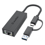 Adaptador De Rede Usb C 2500mbps 2.5g Gigabit Macbook Win