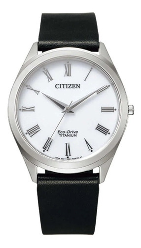 Reloj Citizen Titanium Analog Bj652015a Hombre Color De La Malla Negro Color Del Bisel Plateado Color Del Fondo Blanco