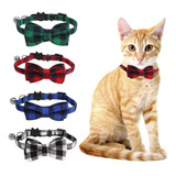 Slson 4 Collares De Gato Con Campanilla Para Gatos Con Pajar