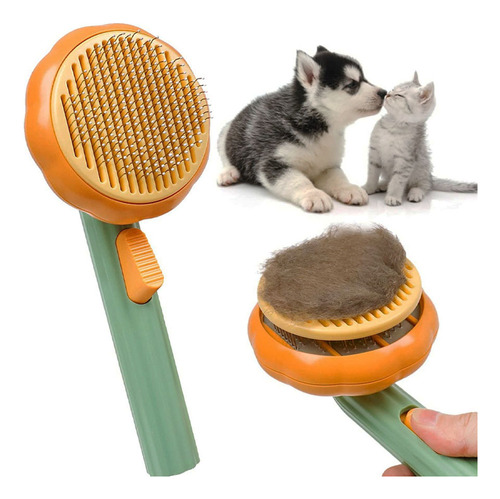 Cepillo Peine Removedor Pelo Mascotas Gatos Perros Calabaza