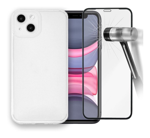 Carcasa Funda Reforzada + Lámina De Vidrio Para iPhone