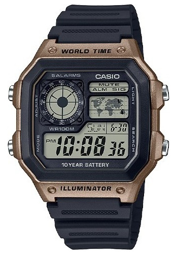 Reloj Casio Ae-1200wh-5av Crono-alarma 100m Sumergible Local