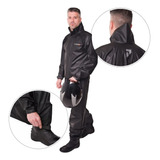 Capa De Chuva De Pvc Combate Gola Masculino Preto Pioneira