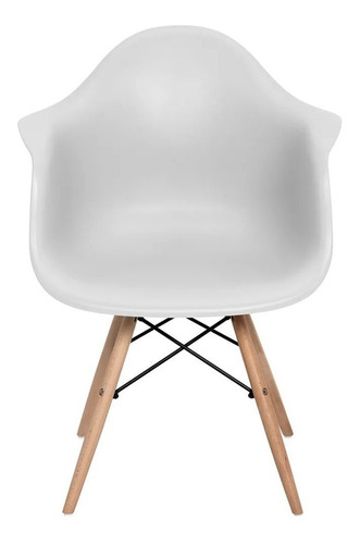 Cadeira De Jantar Elidy Charles Eames Eiffel Com Braço, Estrutura De Cor  Branco, 3 Unidades
