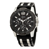 Reloj Guess Oasis U0366g1 Silicona Negra Acerado Casual 