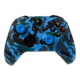 Silicona Cubierta Camuflado Azul+ 2 Tapas Joystick Pr Xbox