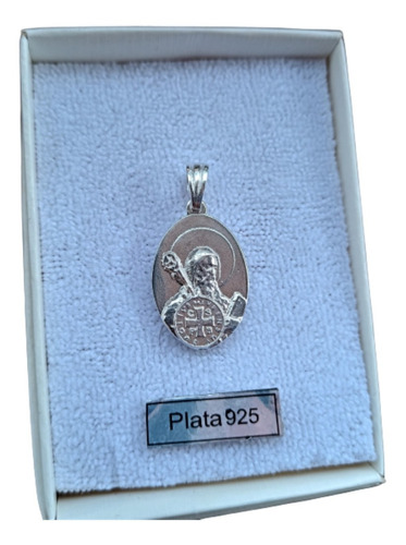 Medalla San Benito, Plata 925, Oval 23x16mm