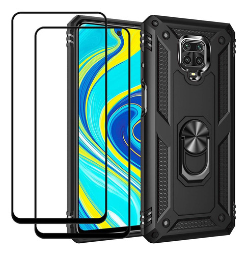 Funda Para Redmi Note 9s/note9 Pro Con Uso Rudo Case + 2mica