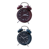 2pcs Reloj Despertador Mini Mecánico Clock Mute Pantalla