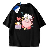 Camiseta De Manga Corta Estampado Creativo Kirby Cocinero