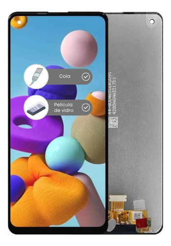 Tela Frontal Display Touch Compatível A21s A217 + Cola