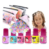 Esmalte Infantil A Base D'água + 500 Elásticos Para Cabelo