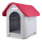 Casita Para Perro Chico Plástico Térmica Razas Pequeñas Color Rojo