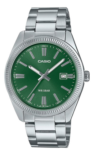 Reloj Casio Verde Mtp-1302d Plateado 