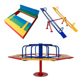 Gira Gira + Gangorra + Caixa De Areia - Brinquedo Playground