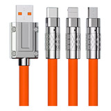 Cable Usb 3 En 1 Para iPhone / Usb C / Micro Usb Multicolor 