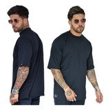 Combo 2 Blusa Oversized T-shirt Street Wear Algodão Penteado