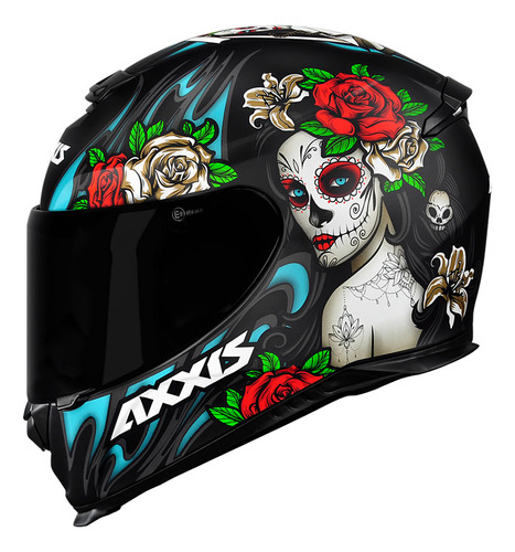 Capacete Para Moto Integral Axxis Helmets Eagle Flowers