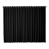 Cortina Blecaute Sala Quarto 3,50 X 2,40 Em Tecido Luxuoso Cor Preto