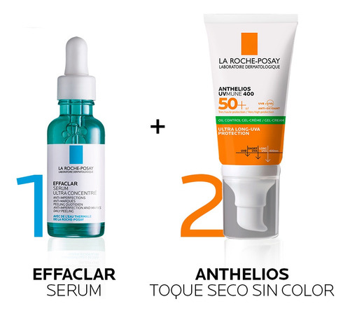 Combo La Roche Posay Anthelios Gel Crema + Effaclar Serum 