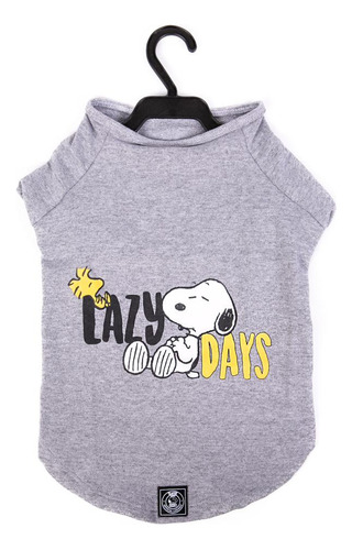 Roupa Para Cachorro Camiseta Inverno Snoopy Lazydays Cinza P