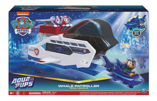 Paw Patrol Aqua Pups | Whale Patroller Con Figura Chase 