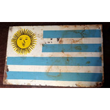 Antiguo Cartel Chapa No  Enlozado Bandera De Uruguay. M