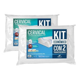 Kit 2 Travesseiro Cervical Ortopédico Lavável Fibrasca - Envio Imediato