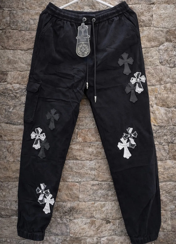 Pants Chrome Hearts Bordado Negro
