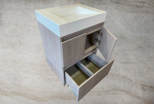 Mueble De Baño Lavabo 60cm Tocador Wc Con Patas Ceniza Nuevo