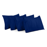 Fundas De Almohada Queen Paquete De 4 Resistentes Azul Rey