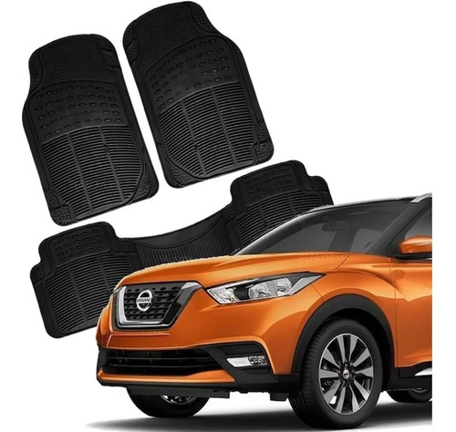 Tapete Jgo 3 Pzs Uso Rudo Negro Nissan Kicks 2017-2023 