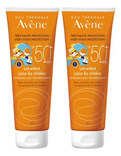 Combo X2 Avene Protector Solar Leche Niños Spf 50+ 250ml