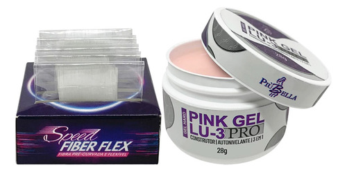 Kit Piu Bella Fibra De Vidro Selada Fiber Flex + Gel 28g