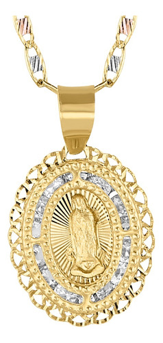 Medalla Virgen  Guadalupe Oro 10 Kilates Con Cadena Oro 10k