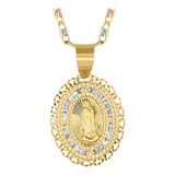 Medalla Virgen  Guadalupe Oro 10 Kilates Con Cadena Oro 10k