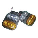 Juego Faros Flexibles Led Dobles Cristal Ambar Acoplado